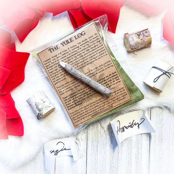 Birch Yule Log Cauldron Ritual Set / Yule Ritual & Altar PRE ORDER