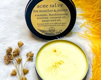 Golden Ache Salve - All Natural Frankincense and Turmeric Salve - Folk Remedy for Aiding in Muscle & Joint Pain Relief