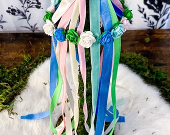 Maypole - Pastel Rose / Beltane / May Day / Roodmas / Table top Altar Maypole