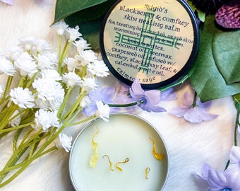 Skin Soothing Balm - Natural Botanical Balm with Blackberry and Comfrey Infusion - Brigid's Blackberry and Comfrey Balm