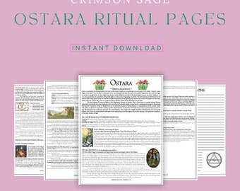 Ostara / Spring Equinox Pagan Sabbat Downloadable & Printable Ritual Pages for BOS or Grimoire