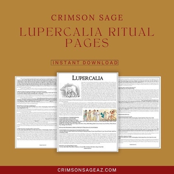 Lupercalia Ritual Pages for Grimoire or Book of Shadows - Downloadable Printable Pages