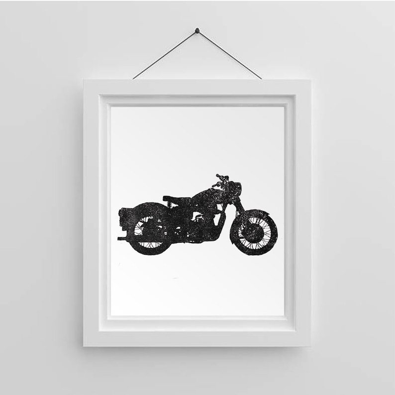 Home Decor Motorcycle Silhouette Black White - Bullet Home Decor Home Decor Motorcycle Silhouette Black White - Bullet Home Decor