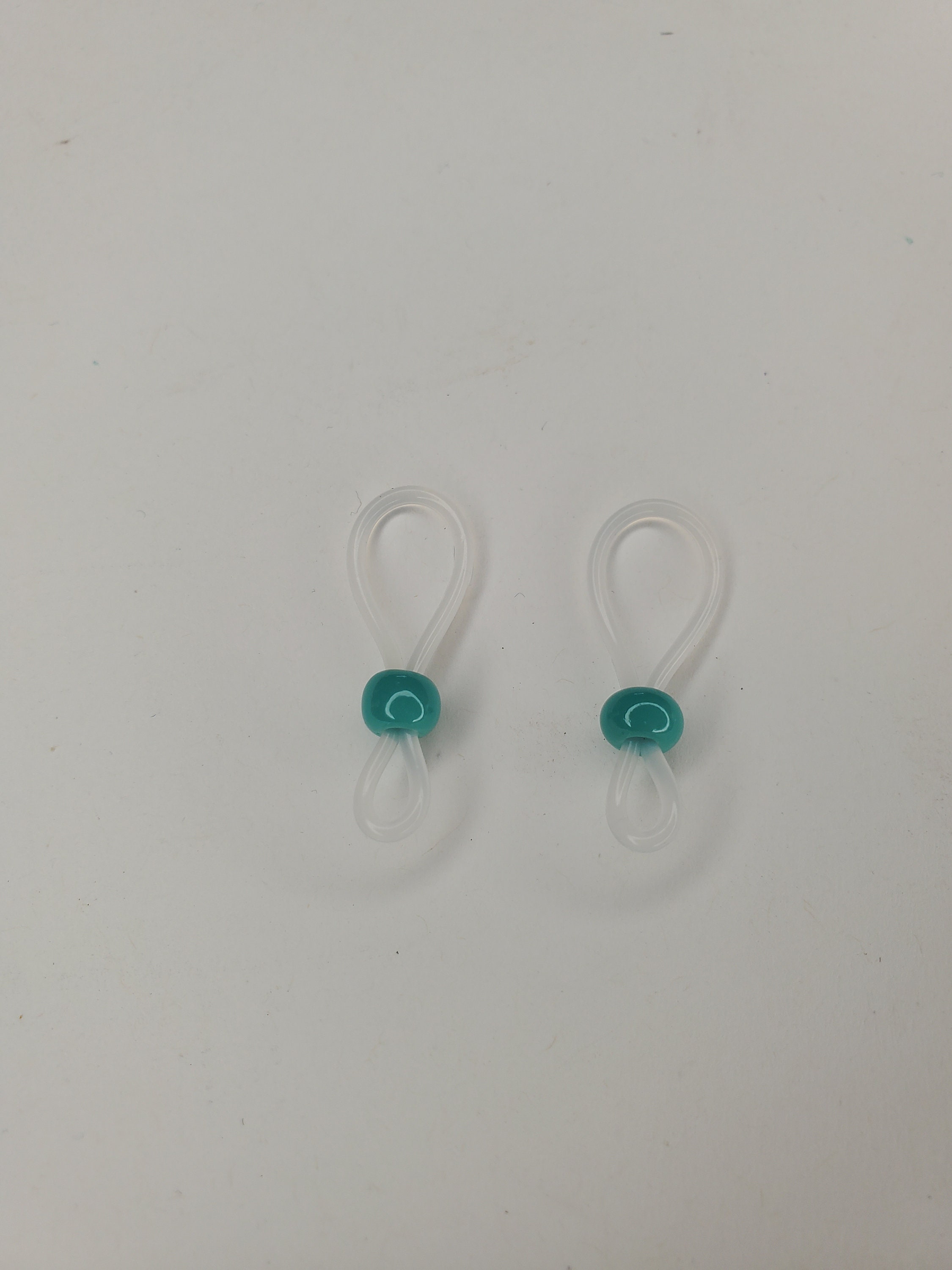 1 Pair of Clear Silicone Nipple Nooses With Green Bead 19mm Etsy