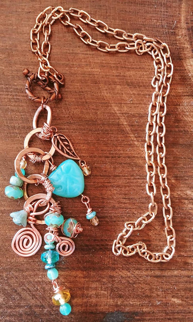 Caught in time uranium beaded Necklace