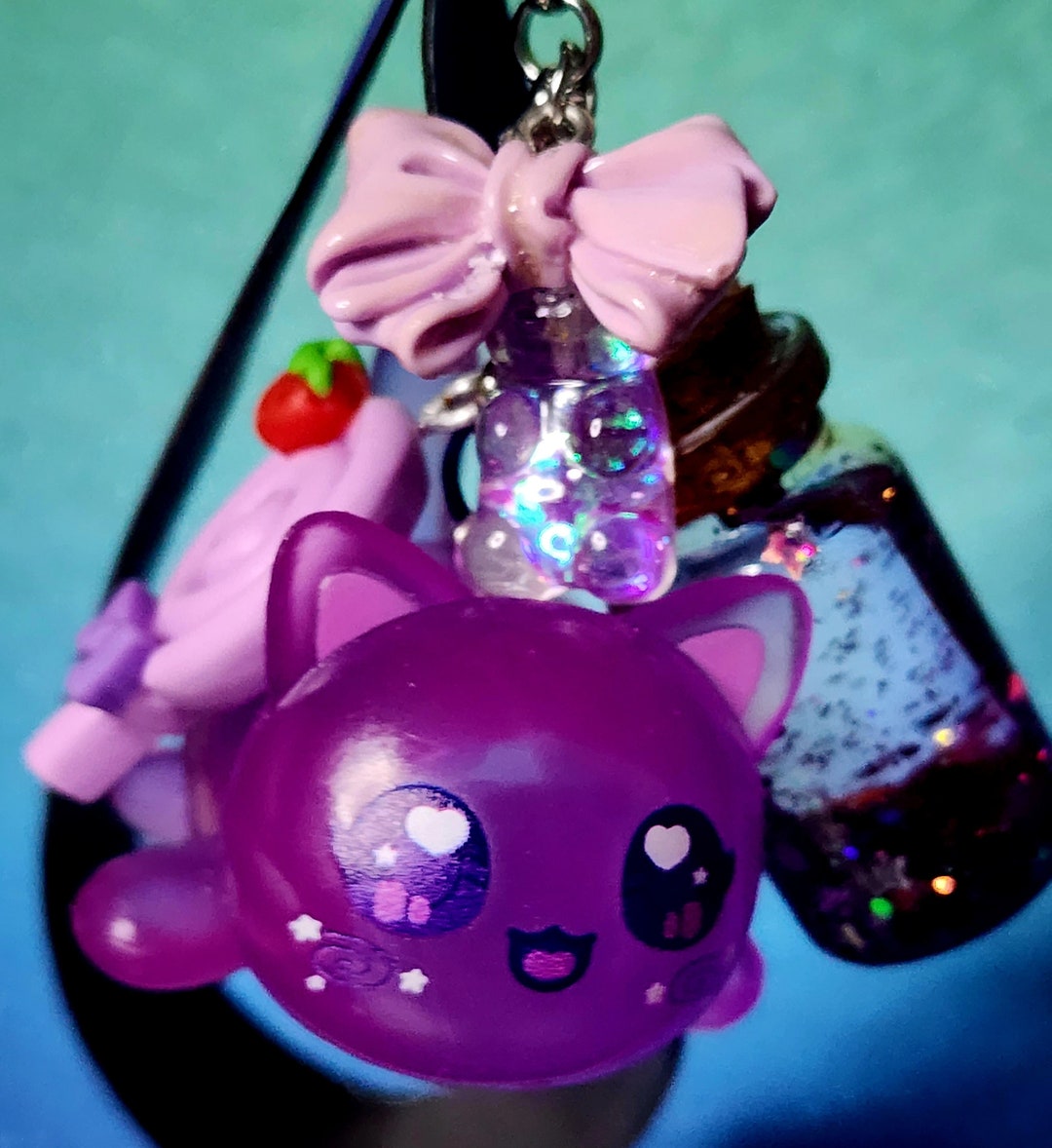 Handmade Aphmau Celestial Purple Galaxy Cat Keychain With Etsy