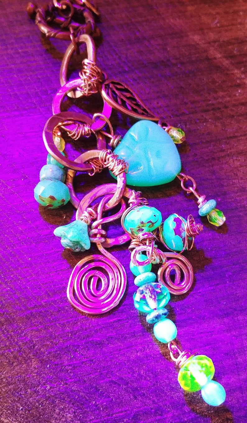 Caught in time uranium beaded Necklace