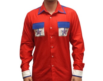 Roy Munson Bowling Shirt Costume Movie Cowboy Stars Stripes American Flag USA Button Down Up Halloween Bowler Gift High Quality