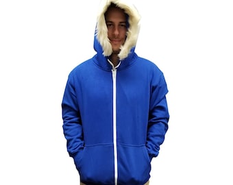 Sans Hoodie Skeleton Fur Hood Cosplay Halloween Costume Hooded Sweatshirt Game Pullover Zip Up