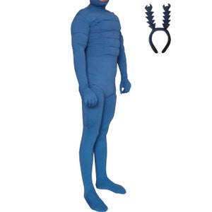 Blue Bug Costume Cosplay Spandex TV Show Cartoon Superhero Super Hero Comic Book Fancy Dress Halloween Muscle Suit Outfit Gift High Quality