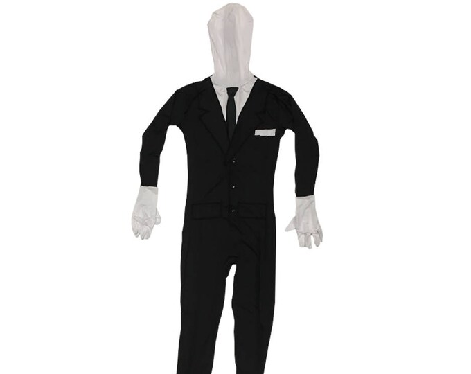 Slenderman Costume With Mask Slender Man Cosplay Spandex Suit Horror Creepy...