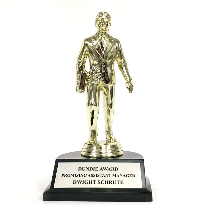 Dwight Schrute Promising Assistant Manager Dundie Award Trophy The Office TV Show Michael Scott Dunder Mifflin Dundies Dundee Prop Gift Idea
