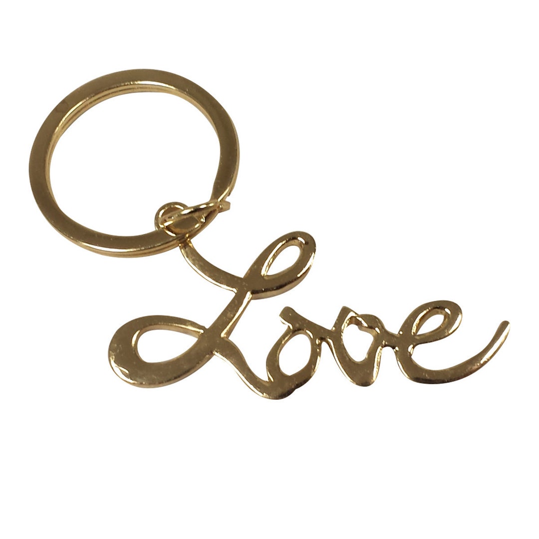 Gold Love Key Chain Etsy