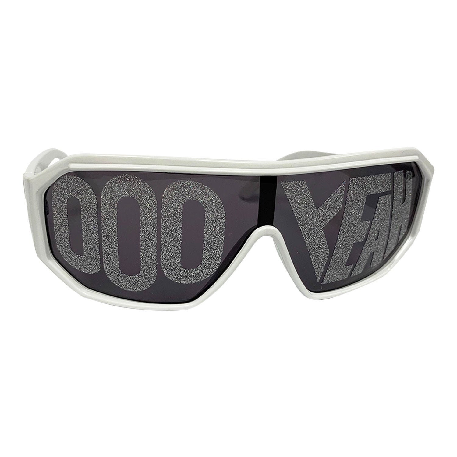 OOO YEAH Sunglasses Wrestler Costume Glasses White Black 80s Etsy