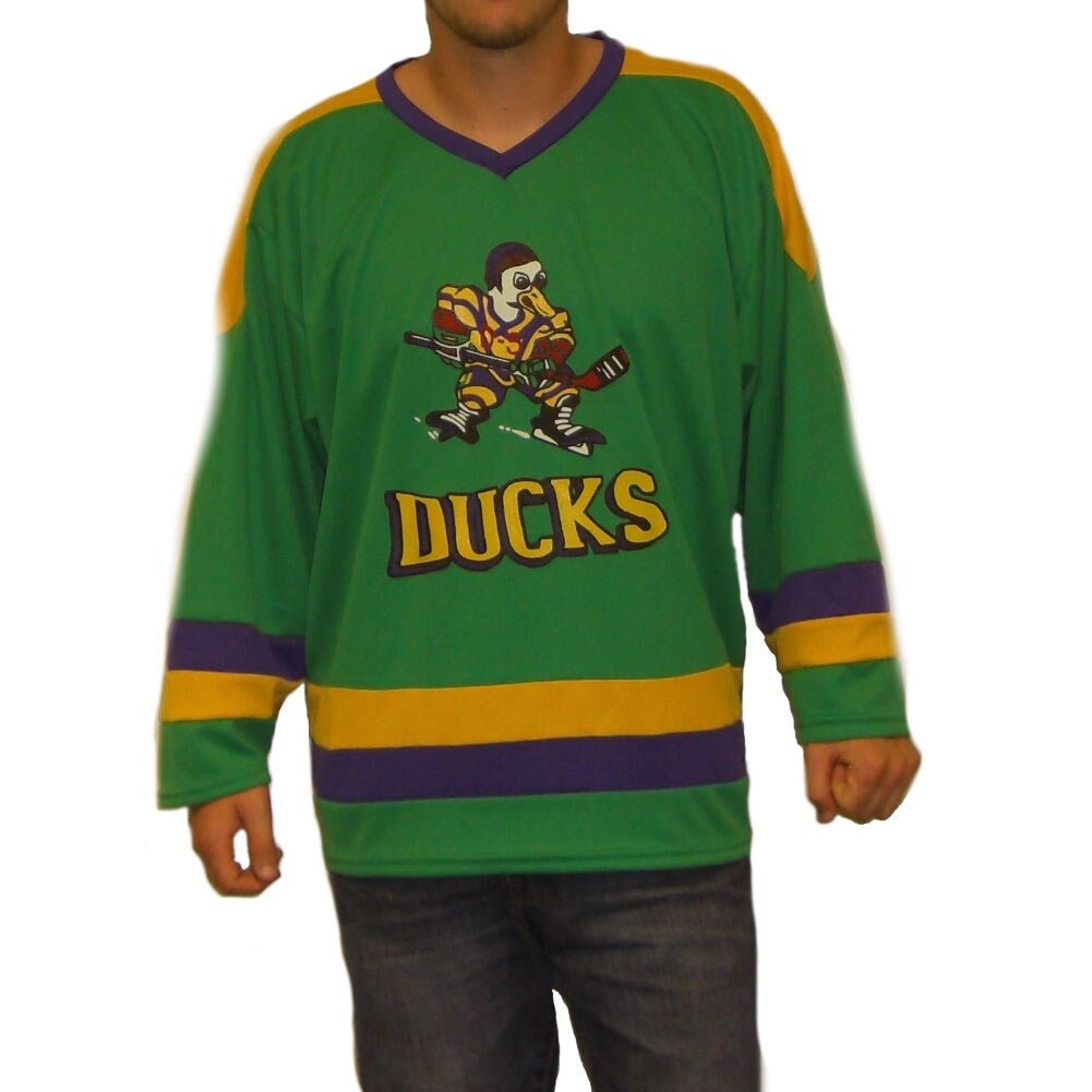 Disney's Mighty Ducks Authentic Movie Hockey Jersey #99 Adam Banks  Headgear NEW