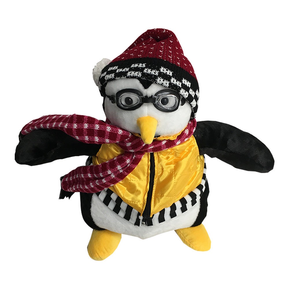 HUGGSY Penguin Plush Doll Friends TV Joey Tribbiani Hugsy Hat Goggles 18" Gift for sale online