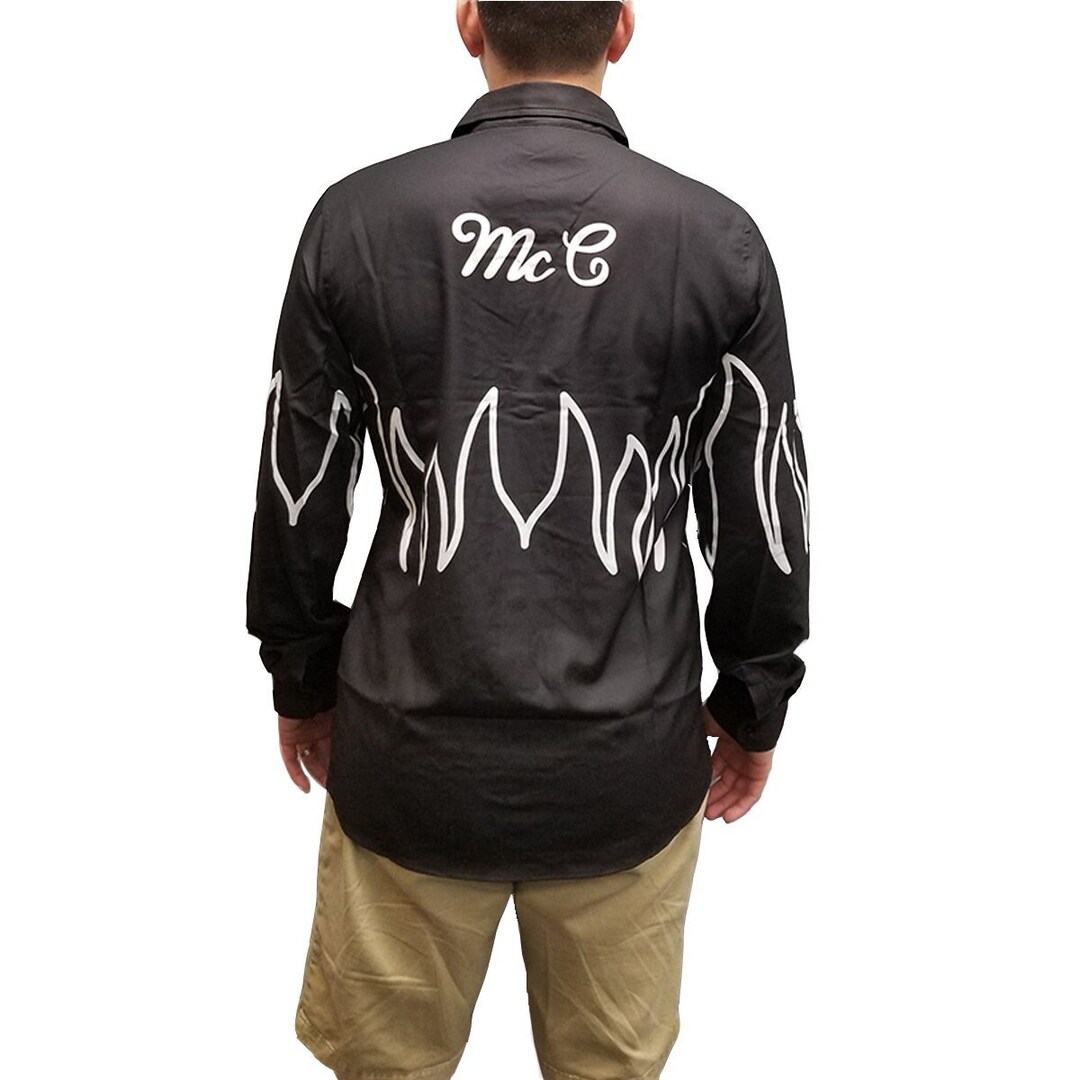 Ernie Mccracken Bowling Shirt Costume Movie Flames Mcc Button Down Big