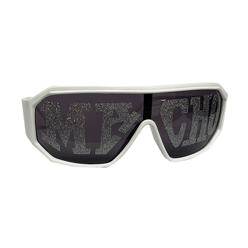 MACHO Sunglasses Wrestler Costume Glasses White Black Silver Etsy
