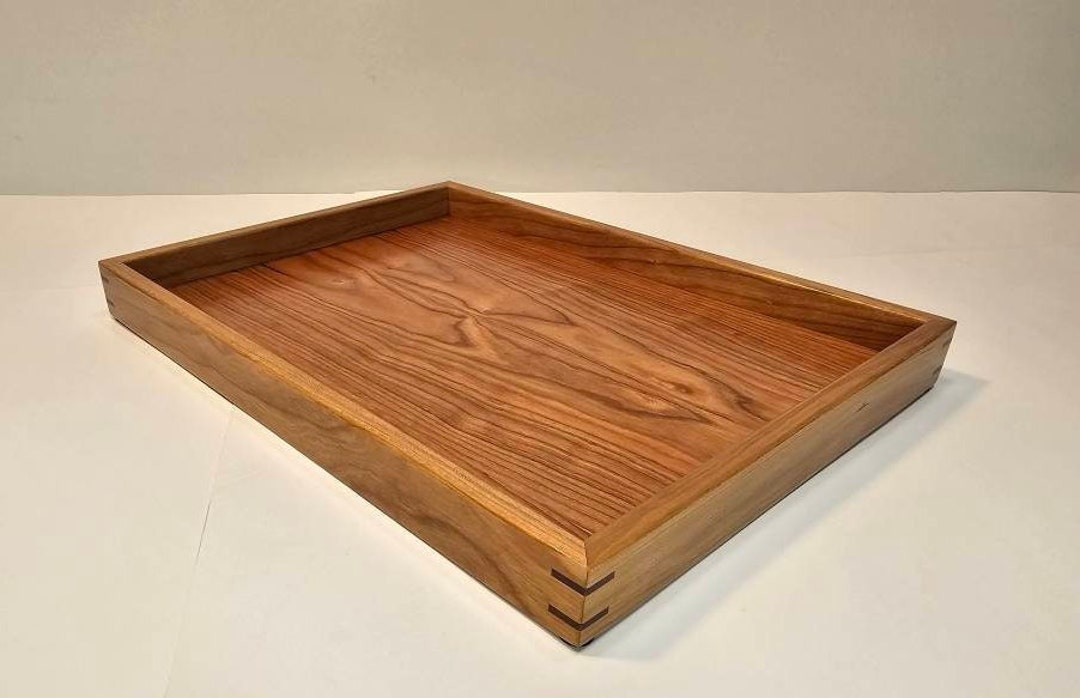 12x16 Cherry Wood Rectangular Ottoman Tray / Serving Tray Etsy