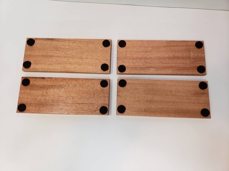 Set of 4 Mahogany Wood Playing card holders / trays / racks image 7