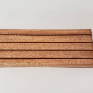 Set of 4 Mahogany Wood Playing card holders / trays / racks image 5