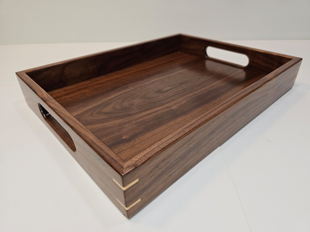 12x16 Walnut Wood Rectangular Ottoman Tray / Etsy