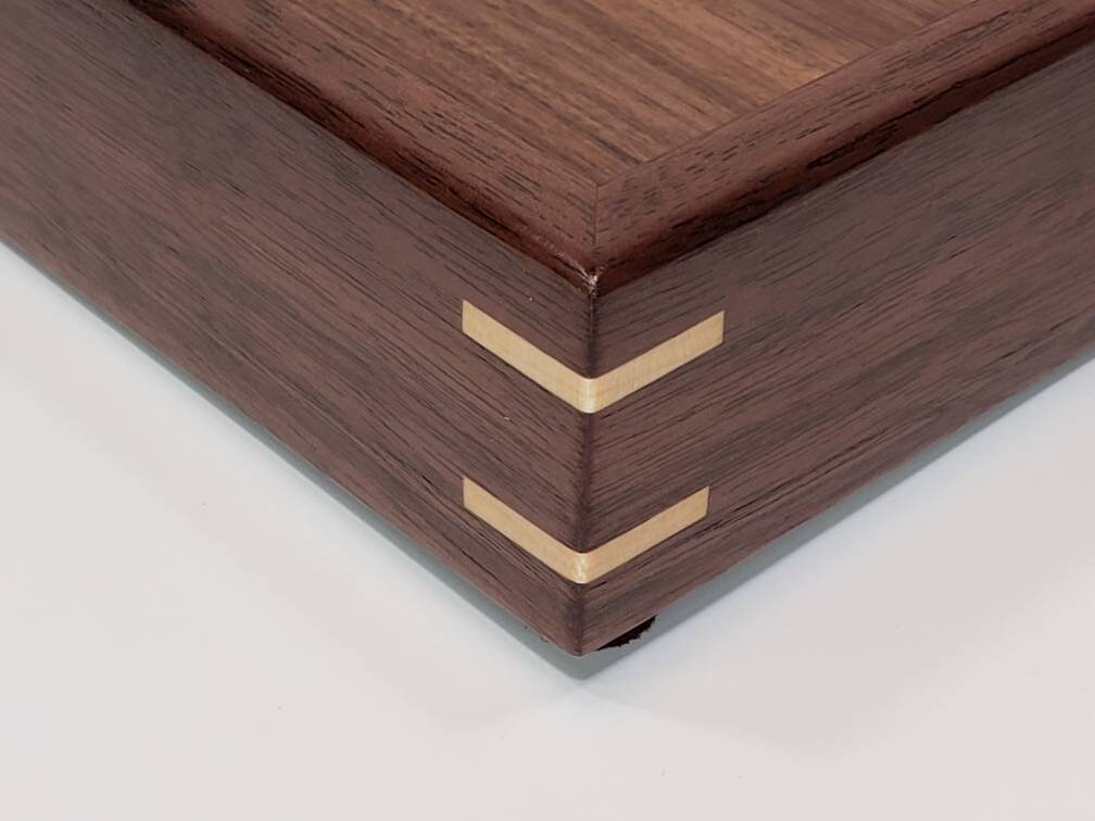 Bandeja otomana rectangular de madera de nuez de | Etsy