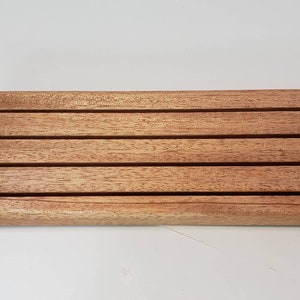 Set of 4 Mahogany Wood Playing card holders / trays / racks image 6