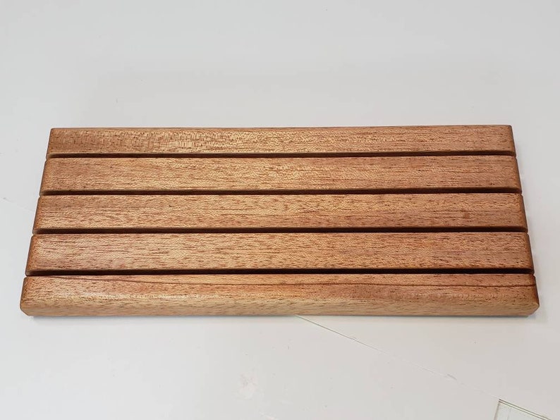 Set of 4 Mahogany Wood Playing card holders / trays / racks image 6