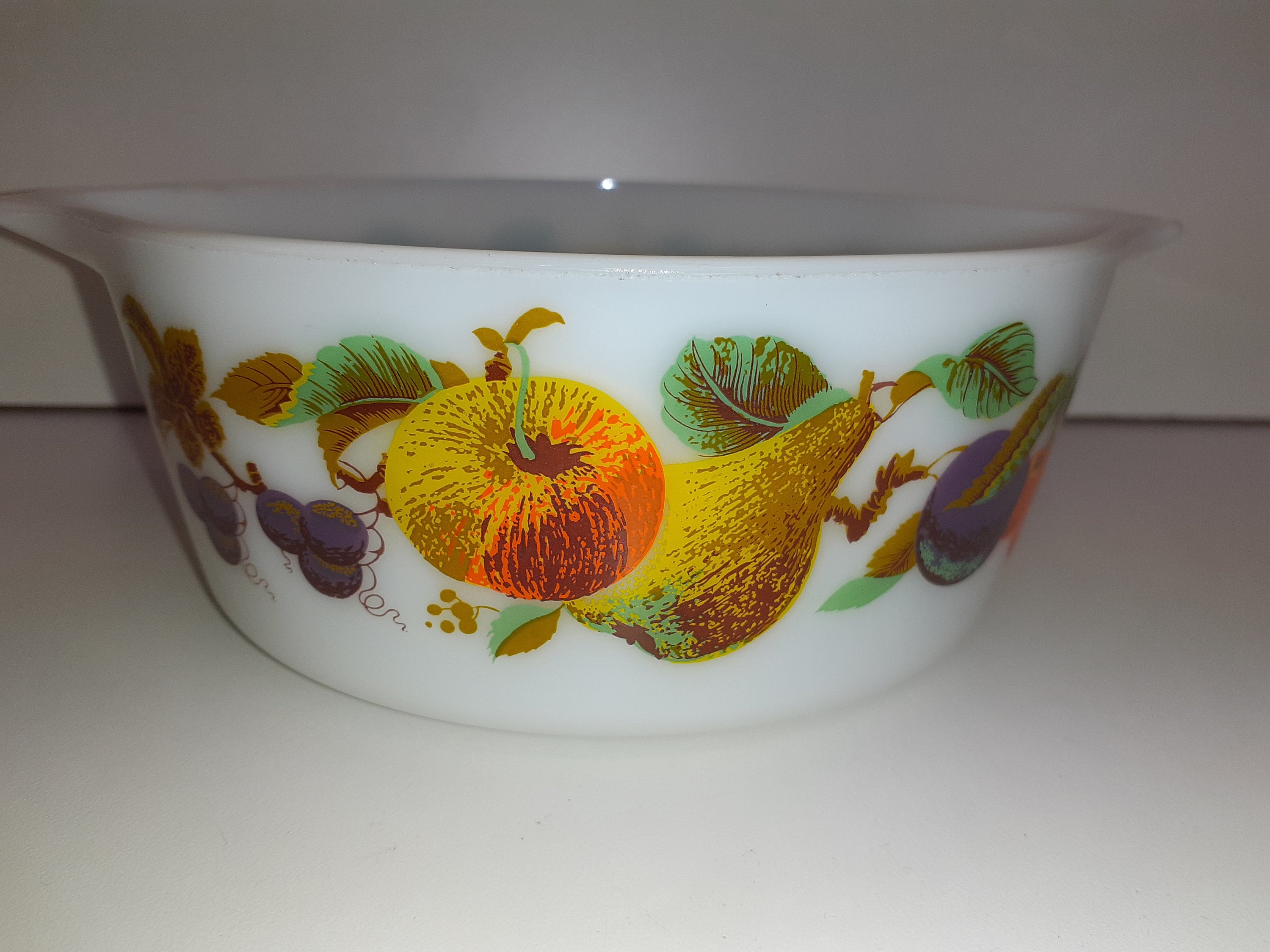 Retro Jaj Pyrex 1960s Autumn Fruit Pattern 2 1/8 Inches Deep Etsy