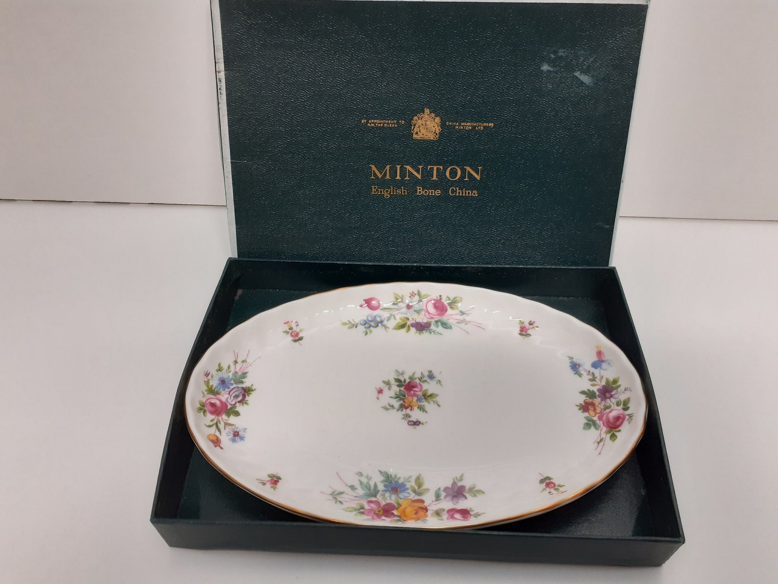 Vintage China Minton Marlow Pattern Oval Small Tray Dish 8 1/2 Etsy