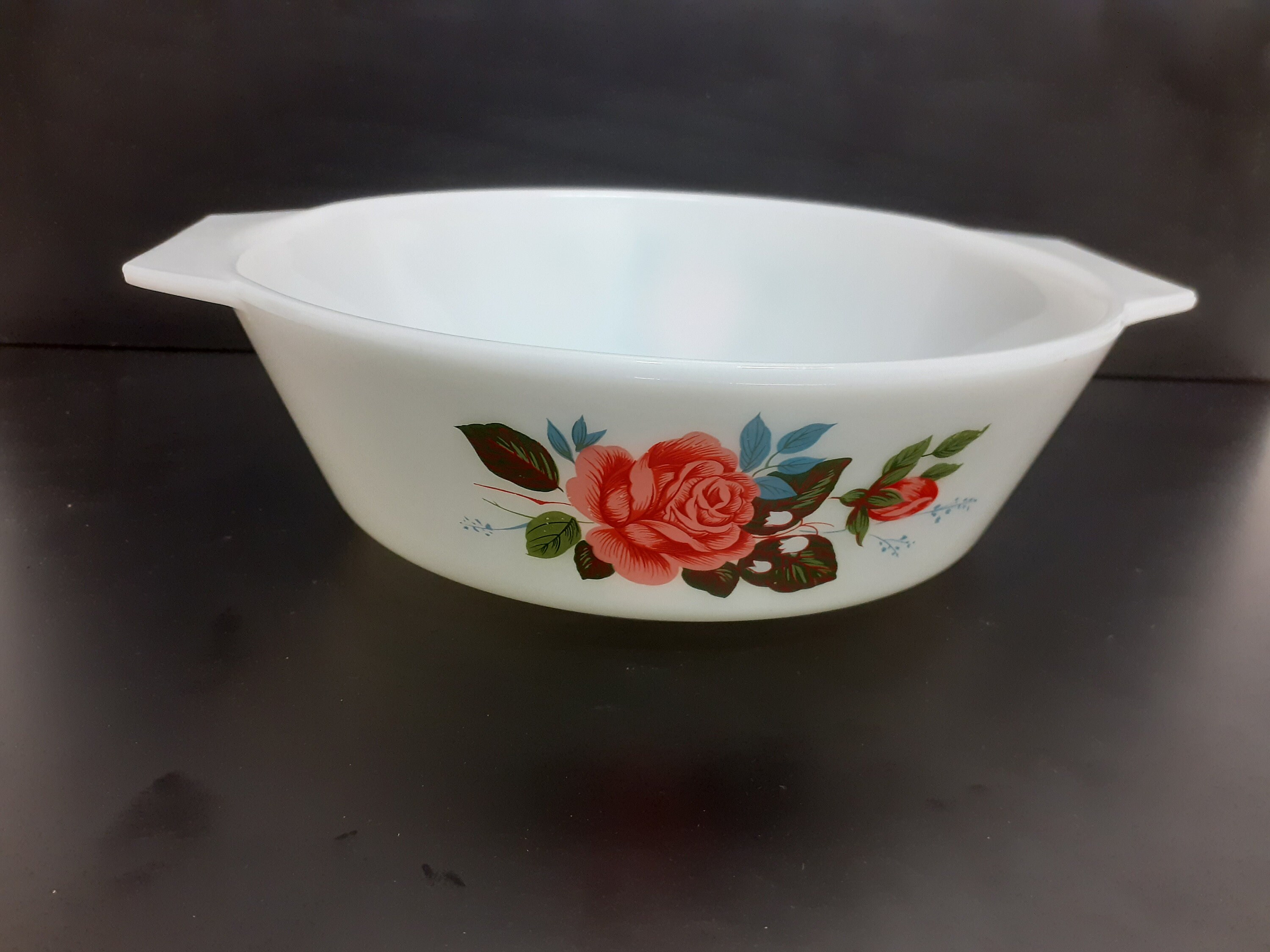 Retro Jaj Pyrex 1960s Cottage Rose Pattern Casserole Dish Base Etsy