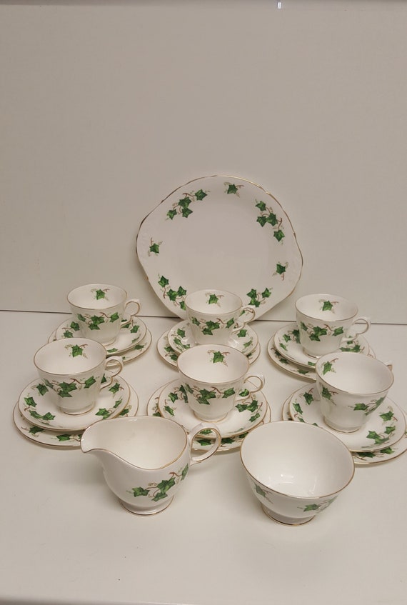 Vintage Bone China Colclough Ivy Leaf Pattern Green Ivy Tea Etsy