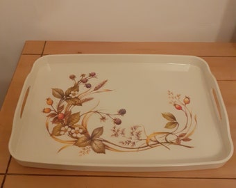 Vintage 1980s St Michael Marks and Spencer Harvest Melamine Ware 2 Handled Large Serving Tray 16 inches