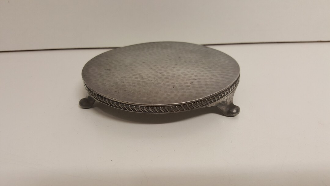 Antique Civic Teapot Stand Pewter Hand Hammered 5 1/8 Inches Etsy