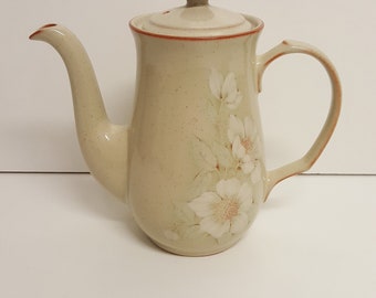 Vintage Denby Daybreak Pattern Stoneware Coffee Pot