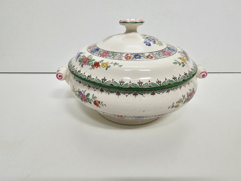 Antique Copeland Spode Burlington Pattern Lidded Serving Dish Etsy