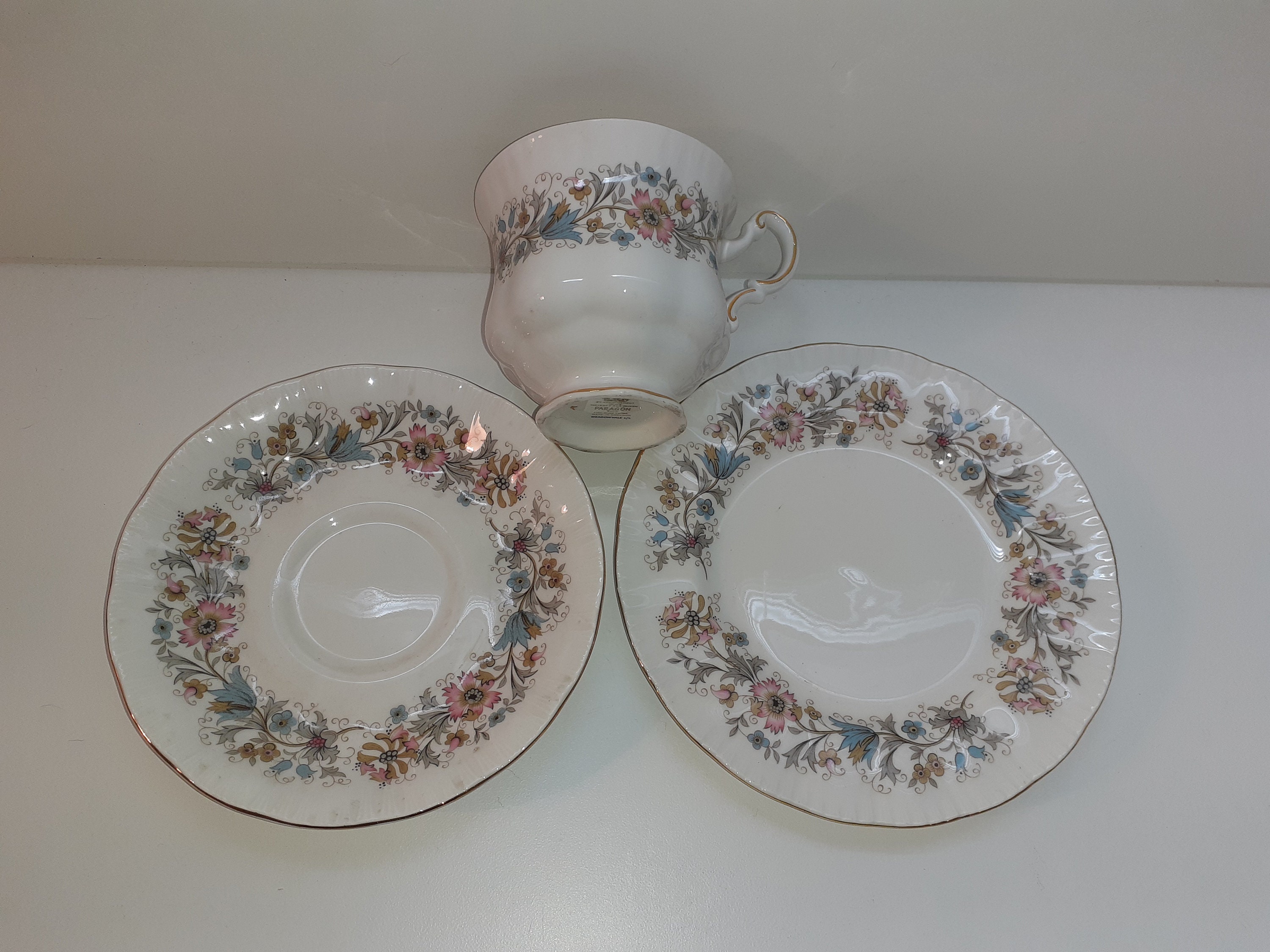 Paragon China Meadow Vale Set Trio Cup Saucer and Tea Plate Etsy