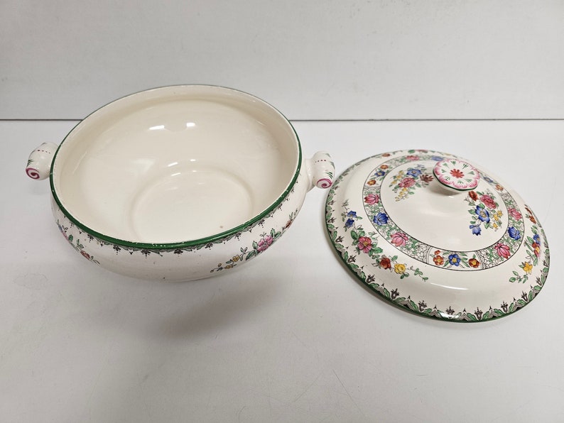 Antique Copeland Spode Burlington Pattern Lidded Serving Dish Etsy