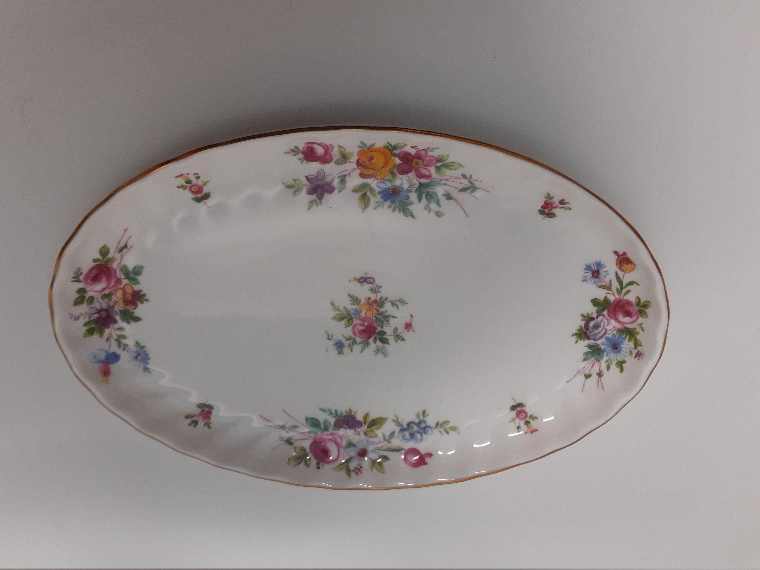 Vintage China Minton Marlow Pattern Oval Small Tray Dish 8 1/2 Etsy