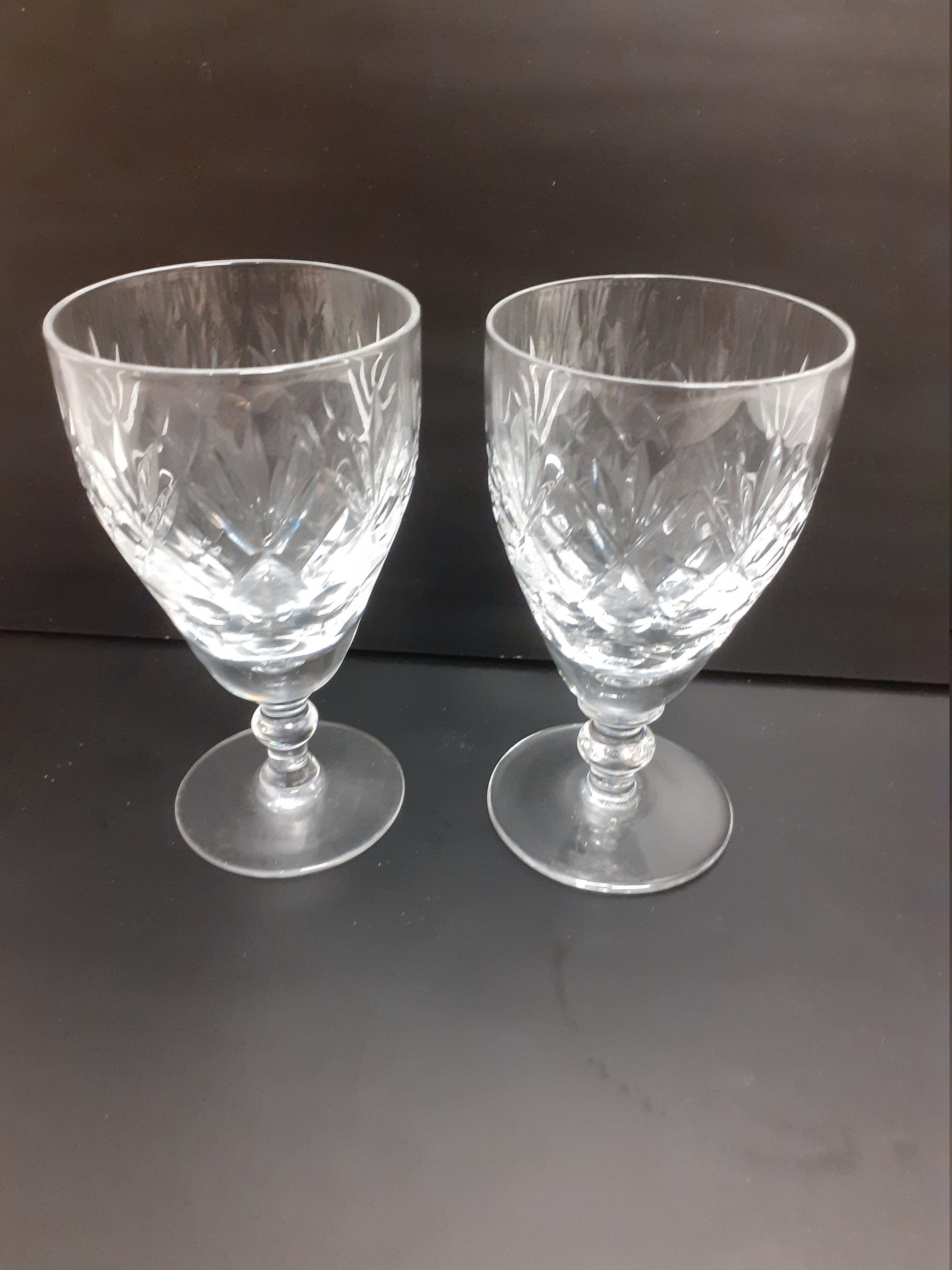Vintage Royal Doulton Crystal Set of 2 Wine / Port Glasses Etsy