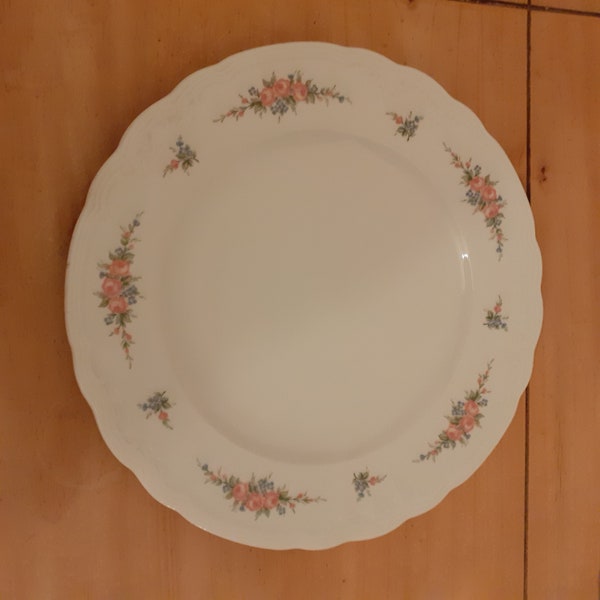 Vintage Seltmann Weiden Bavaria White With Floral Garlands Pink Julia Dinner Plate 9 3/4 inches