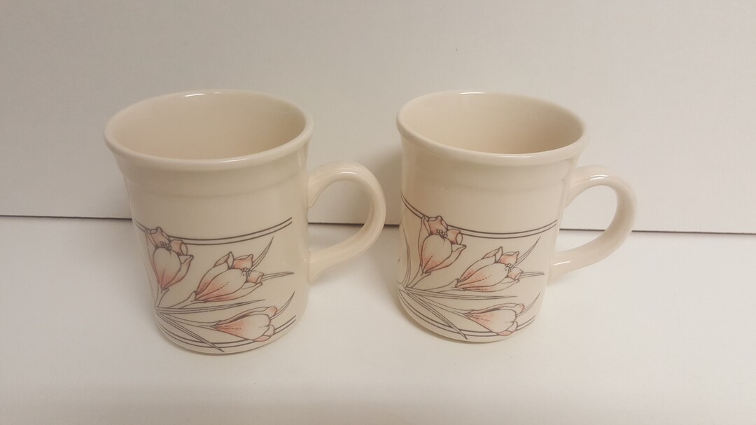 Vintage Bilton's Spring Bouquet Pattern Set of 2 Coffee Mugs 3 3/4 ...