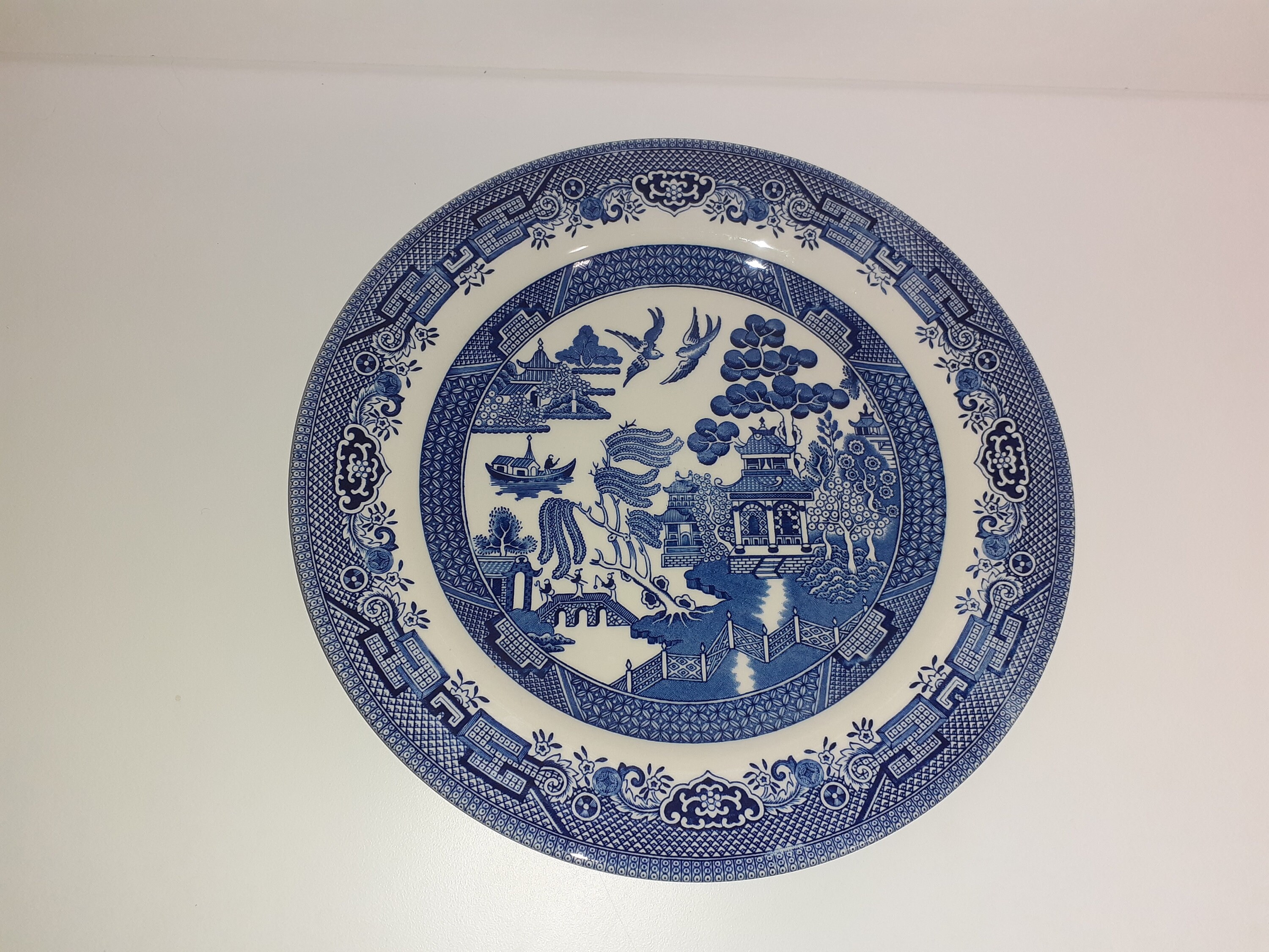 Vintage Churchill China Willow Pattern Dinner Plate 10 1/2 Etsy