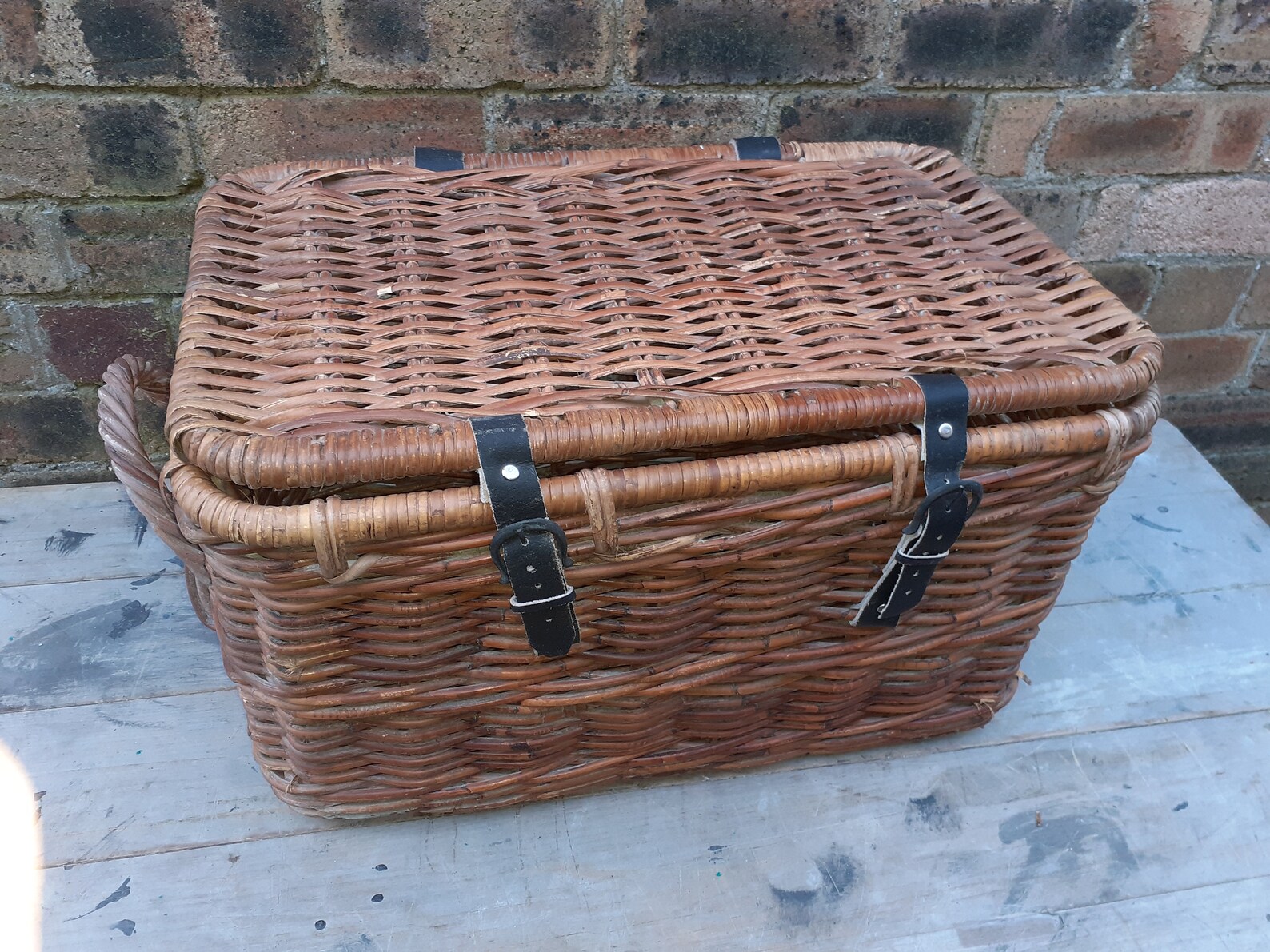 Vintage Car Wicker Basket Picnic Hamper 24 x 15 x 14inches Etsy