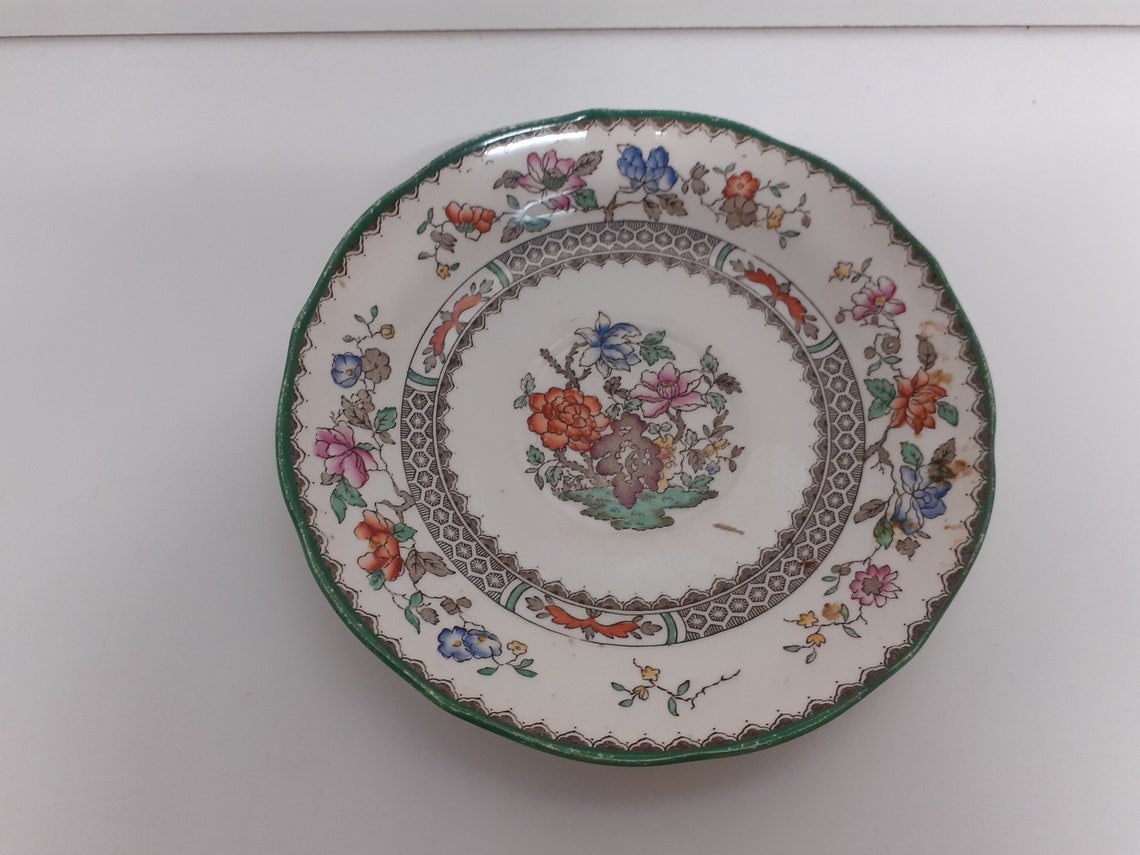 Vintage Copeland Spode Chinese Rose Trio Plates Saucers Etsy