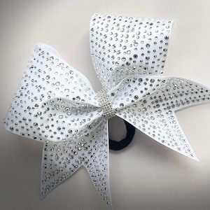 Satin Glitter Rhinestone Cheer Bow Team Competition Bow