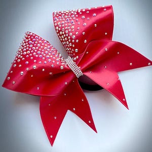 Satin Rhinestone Cheer Bow