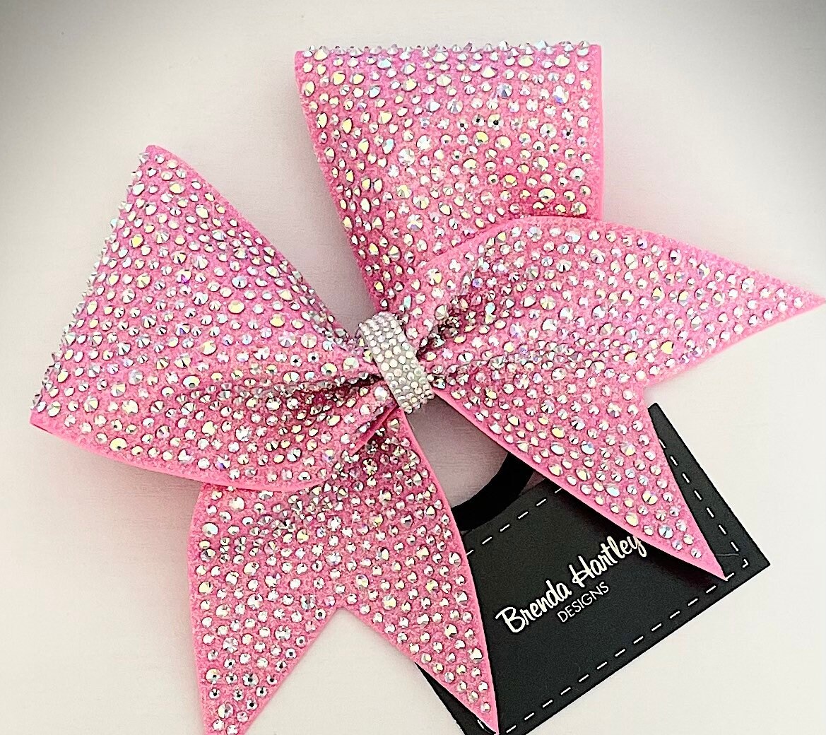 Pink Rhinestone cheer Bow Aida Rhinestone Cheer Bow – BRAGABIT main image 4