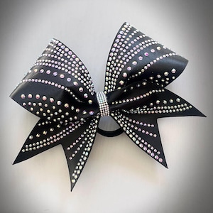 Satin Rhinestone Team Bling Cheer Bow